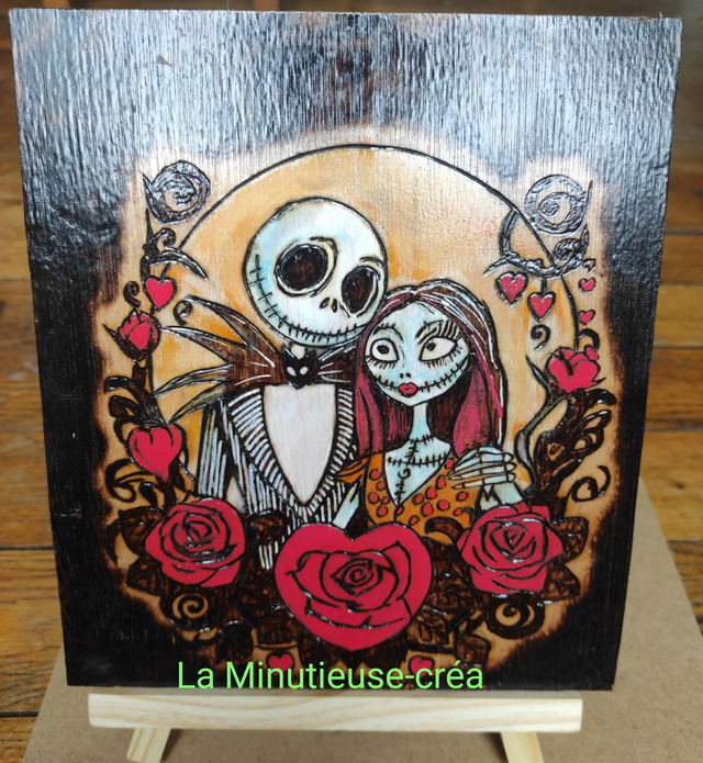 Cadre pyrogravure Mr et Miss Jack