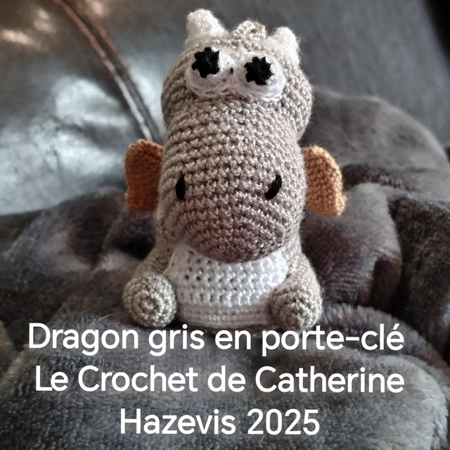 2025 Dragon gris en porte-clé 
