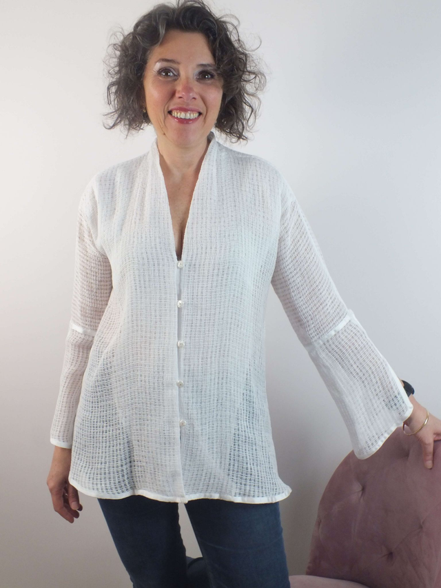 Chemisier blanc en gaze de lin 