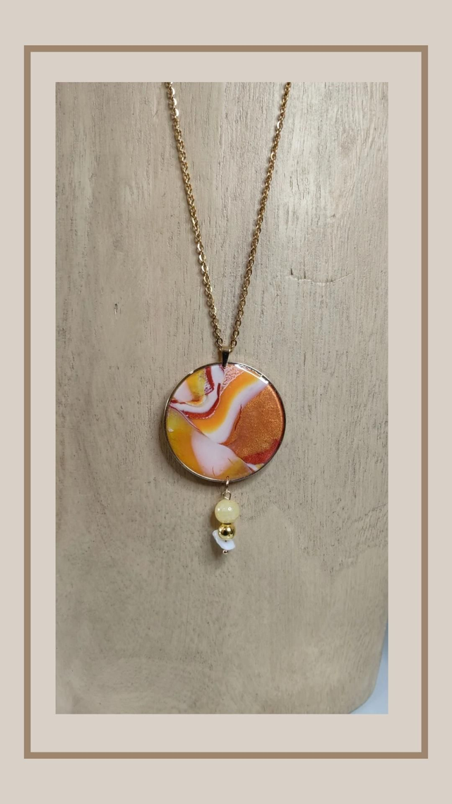 Collier sunset pop rond 