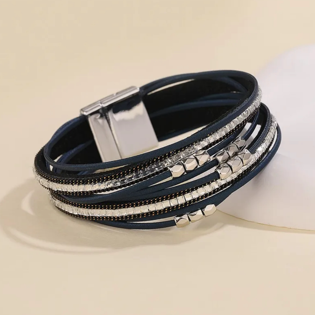 Multi Strand Sparkle Navy Wrap Bracelet
