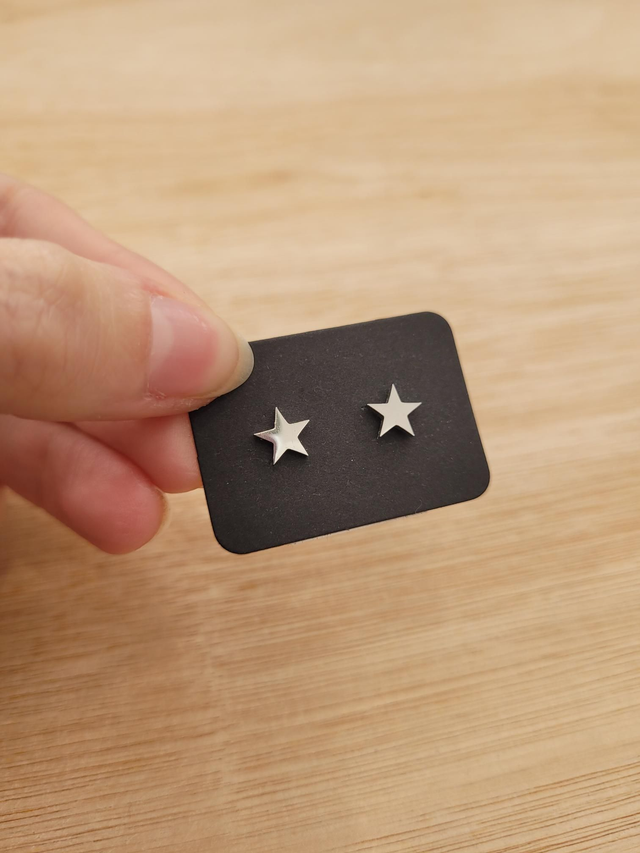 Stainless steel star stud earrings - SL-001