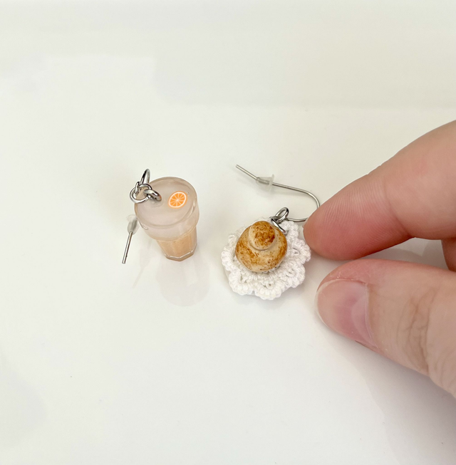 Orecchini Granita al Mandarino e Brioche con il tuppo - Su Ordinazione