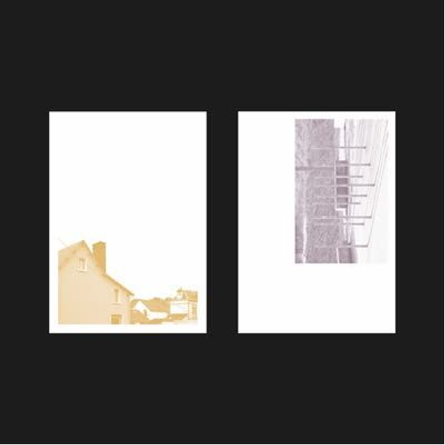 Carte A6 (Jaune fluo et argent teinté de violet