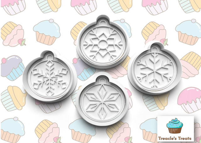 Christmas Baubles Fondant/cookie stamps with cutters 