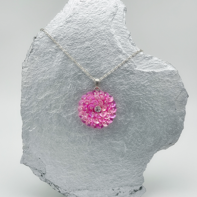 Pendentif ZINNIA - ROSE Ø25mm