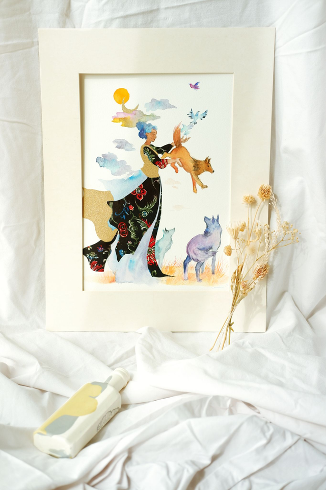 Illustration originale "Déesse Louve"