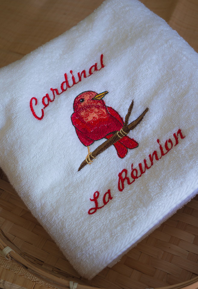 Serviette de bain "Cardinal La Réunion"