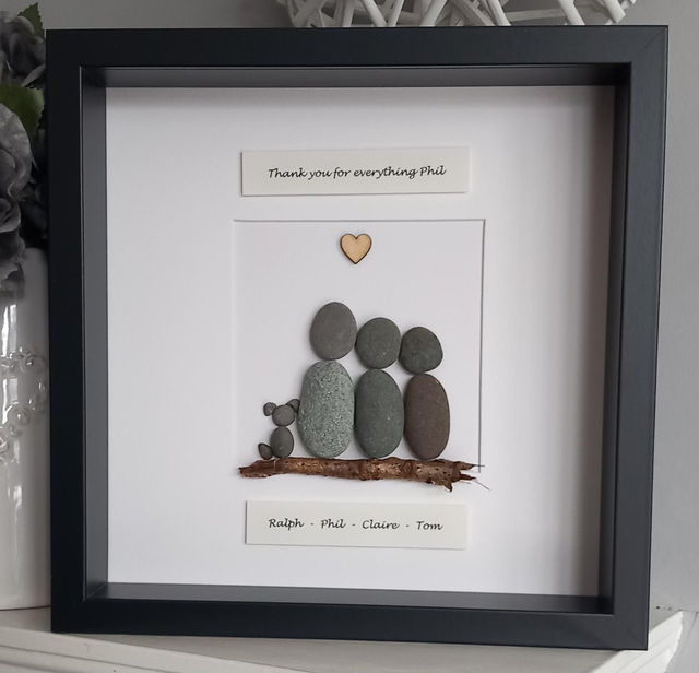Thank you personalised pebble picture 