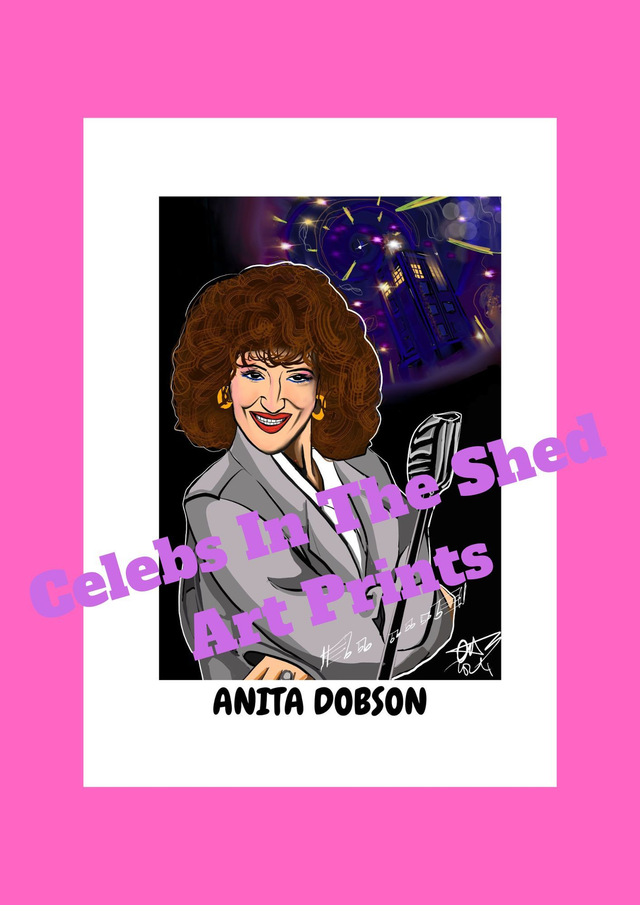 Anita Dobson Limited Edition A4 Comic Style Drawing Print (Black)