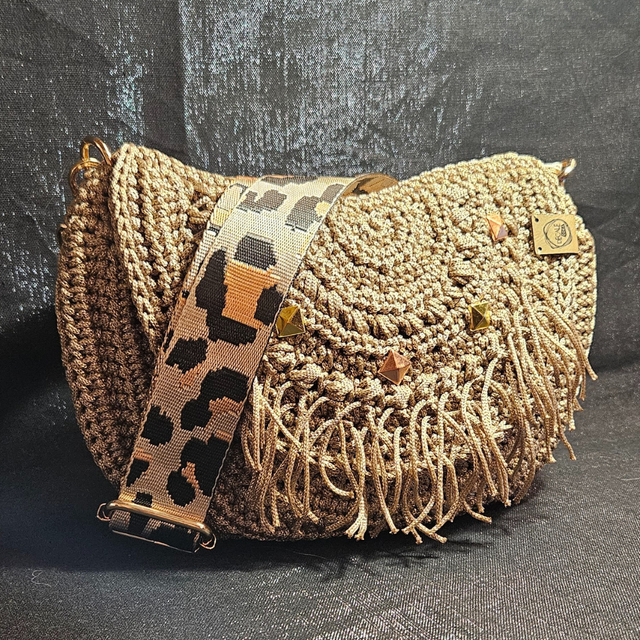 Sac bandoulière Roxane beige pailleté