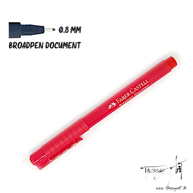 FABER CASTELL - STYLO FEUTRE BROADPEN DOCUMENT 0,8MM ROUGE - FB021421