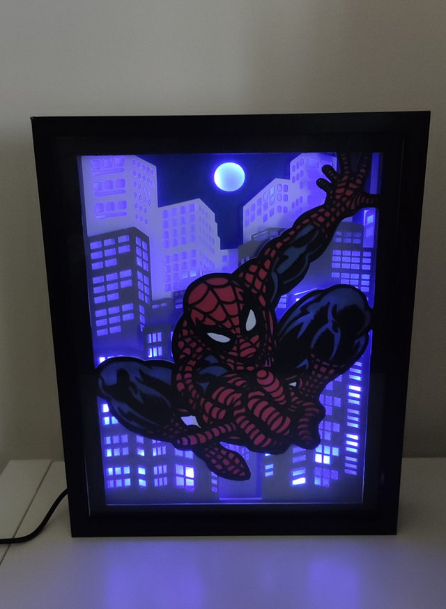 Lightbox inspirée de Spiderman multicouches (Pièce rare, Modèle unique !)