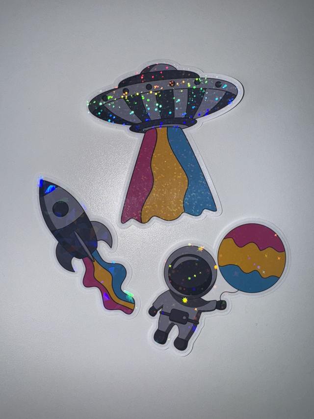 Galaxy Pansexual Pride Glitter Stickers
