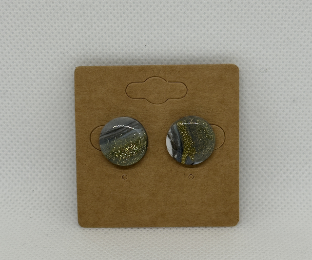 Ohrstecker Marmor Grau/Gold