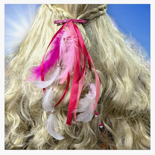 Barrette Amérindienne "Rose"