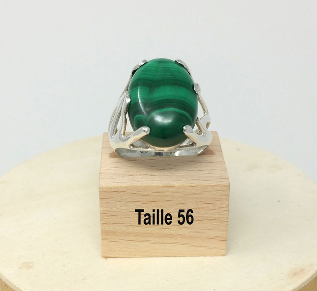 Bague pour femme en malachite taille 56 - 2639