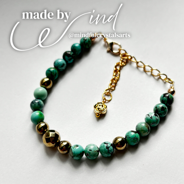 Made by Wind: Natural Turquoise x Pyrite Bracelet 
