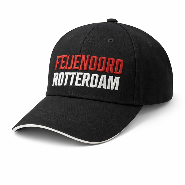 Feijenoord Rotterdam Cap - New Style - Zwart