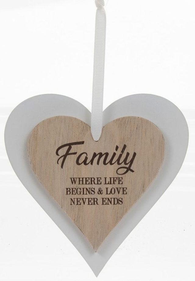 Family Life Double Heart Hanger Decoration