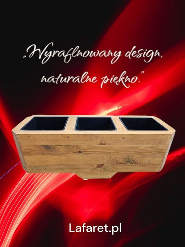 Donica Drewniana 3 wkłady "Erato"70 PREMIUM