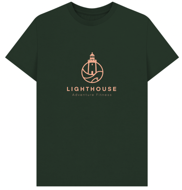 Lighthouse Adventure Fitness Organic Cotton Green T with Puffin  - PRE ORDER