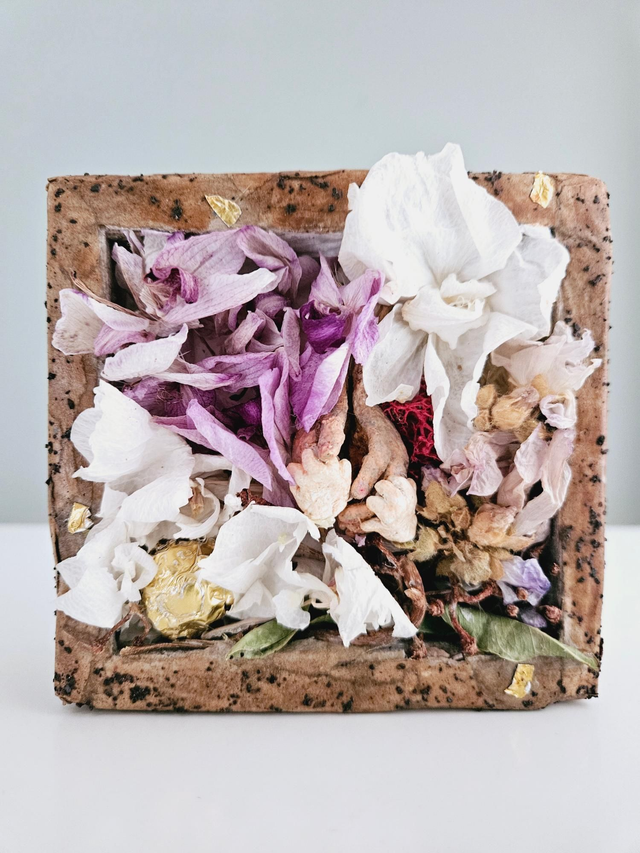 You & Her/His Hands |  ECO Handmade Art Decor with Dried Flower,  Recycled Cardboard & Foam