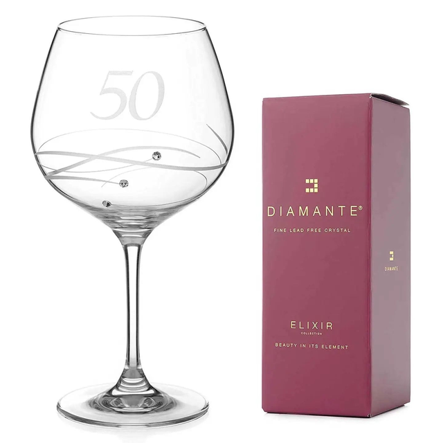 Diamante Swarovski 50th Birthday Or Anniversary Gin Copa