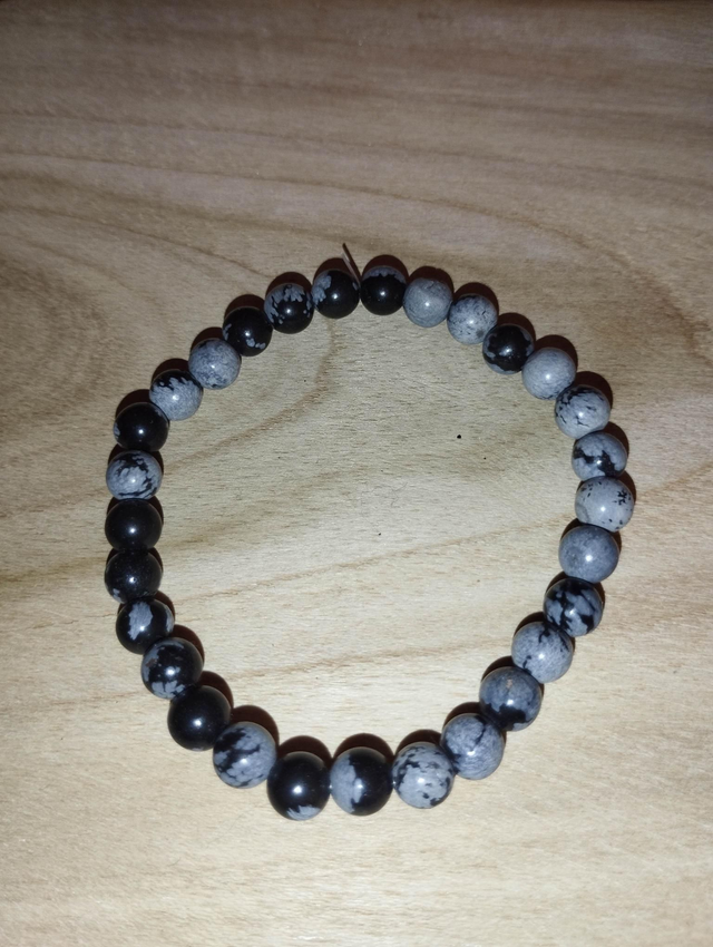 Obsidienne flocon de neige bracelet en perles de 6 mm 