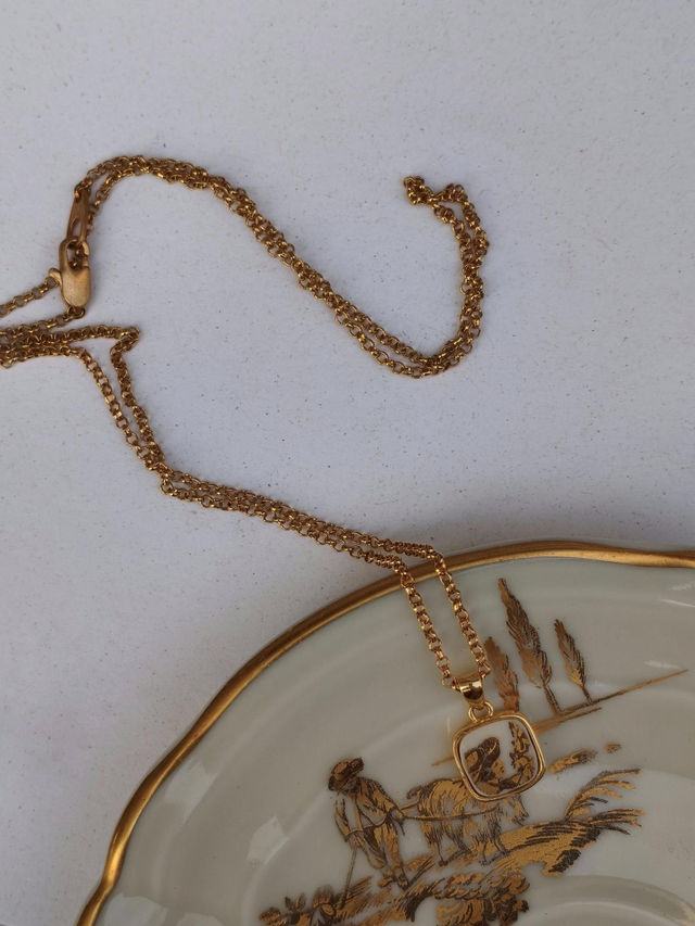 Collier simple carré - porcelaine et laiton - porcelaine de Limoges, Bernardaud