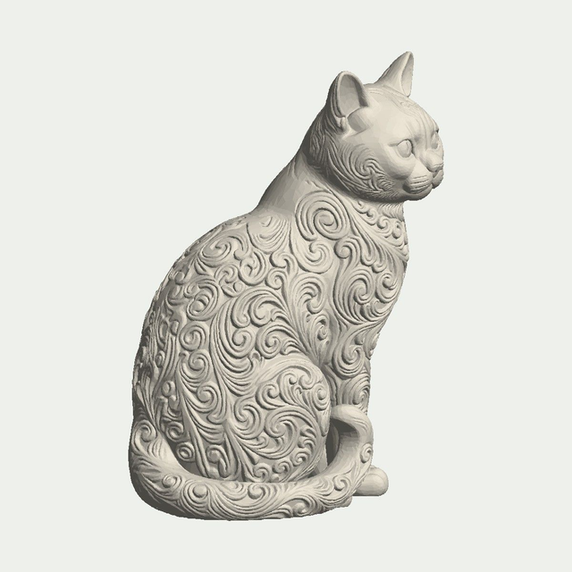 Sitting Burmese Cat Statue