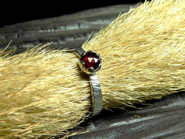 NOCTURNE-Bague Argent&Grenat Almandin