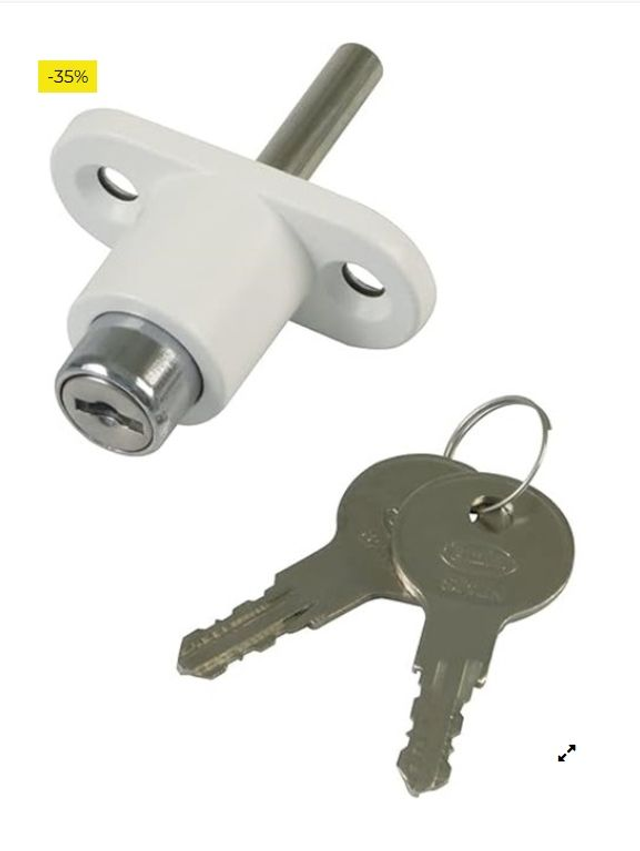 Amig - Cerradura de Seguridad para Ventanas Correderas Mod.45 | Cierre de Sobreponer con 2 Llaves + Tirafondos