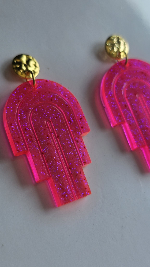 MIAMI rose fluo à paillettes 