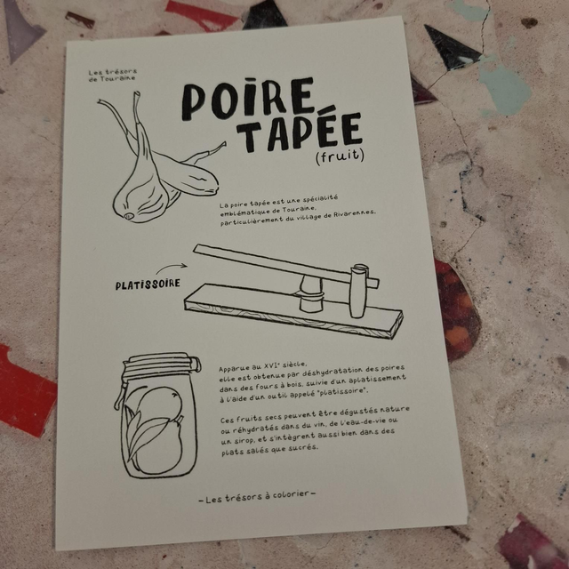 Lale-12 coloriage carte A6 Poire tapée 