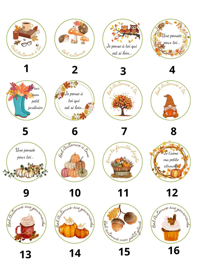 Etiquettes personnalisées Halloween / Automne plaquettes A4 