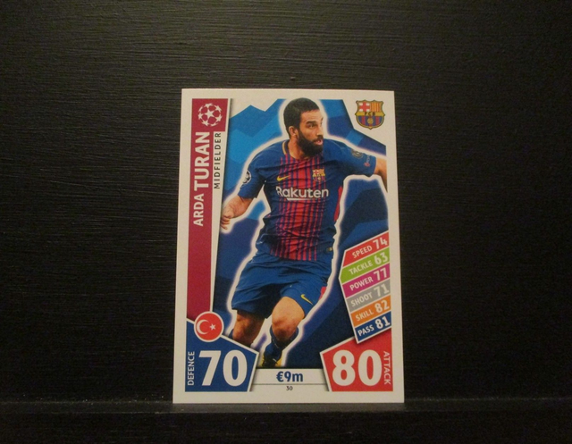 Arda Turan - UEFA Champions League Match Attax 2017/18 Original Trading Card #30
