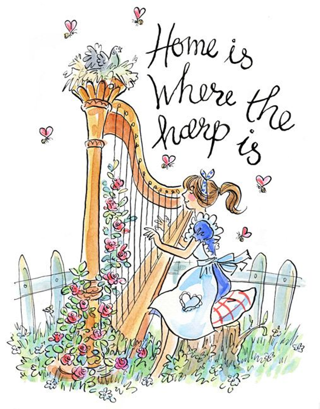 "Home is Where the Harp is "Tea Towel + "Queen of Harps" Tea Towel