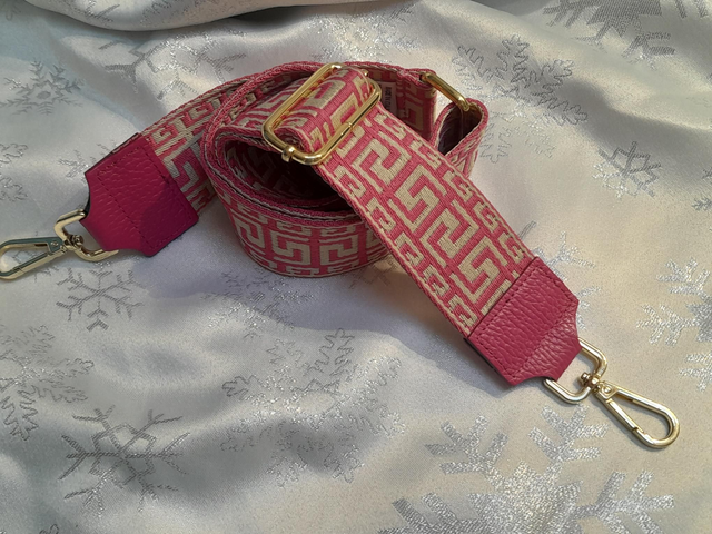 Sangle de sac motif rose