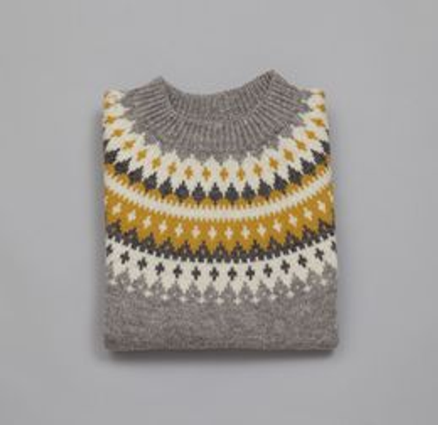Varde Roundneck Genser Grey/Mustard - Ladies