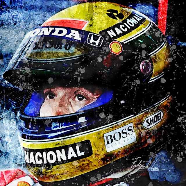 Aryton Senna Abastract Motorsport Sports Art Print