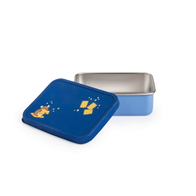 Boîte à goûter en acier et silicone « Puce &amp; Pilou » - Moulin Roty