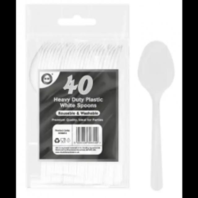 Did Heavy Duty Plastic White Spoons 40pcs Reusable