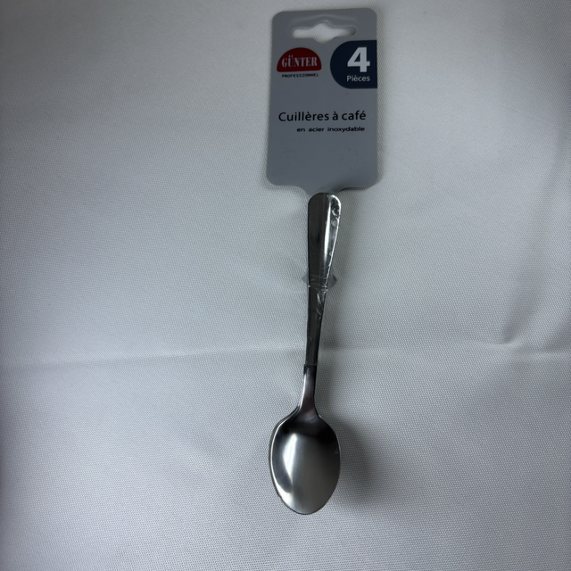 Cuillère à café simple par 4 - acier inoxydable 
