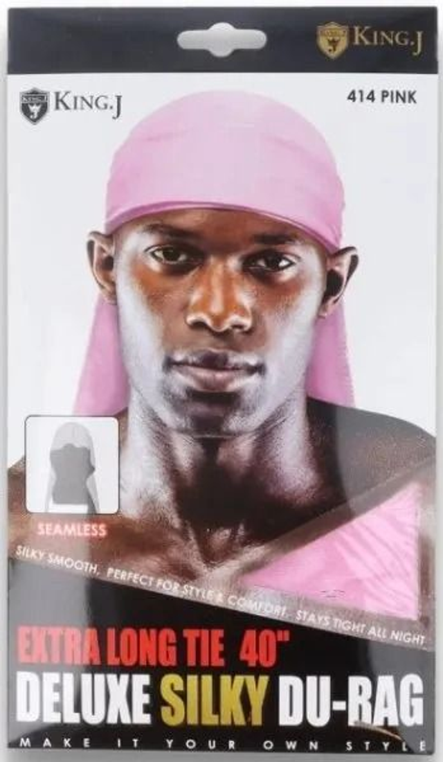 KING J: SILKY DURAG - LIGHT PINK (414)