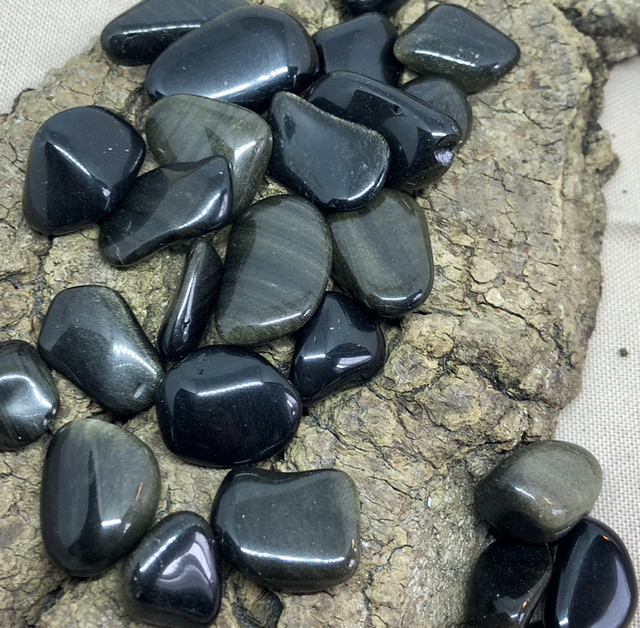 Pierre roulée Obsidienne dorée 