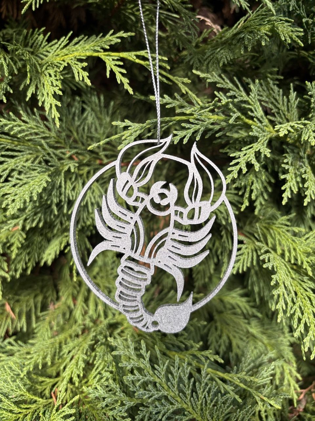 Boule de Noel Scorpion Argent