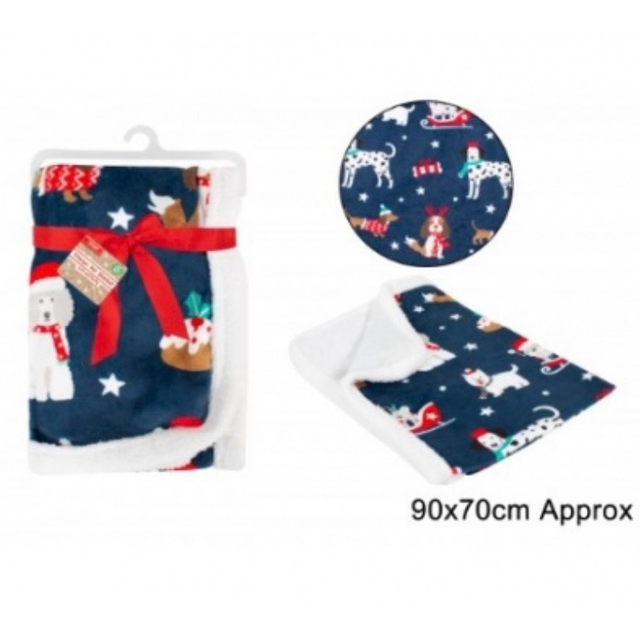 Christmas Sherpa Dog Blanket