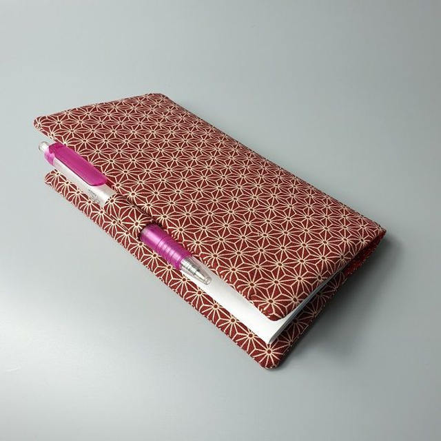 Protège chéquier "Asanoha" rouge