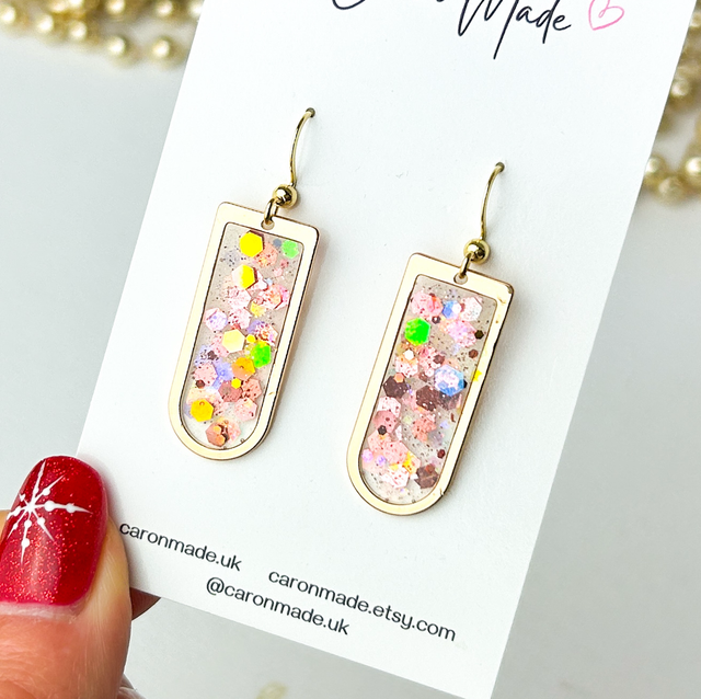 Gold and glitter earrings